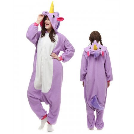 Purple Unicorn Kigurumi Onesie Pajamas Animal Costumes For Adult