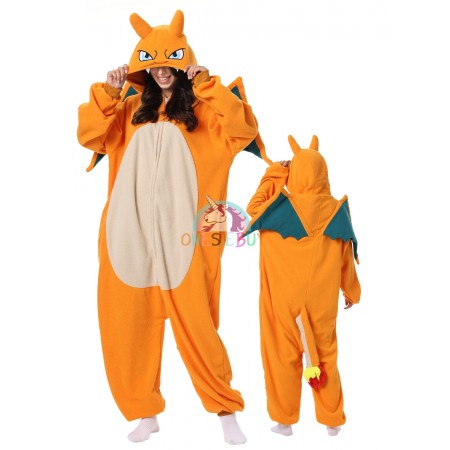 Charizard Costume Onesie Holiday Easy Cosplay Outfit Pajamas For Adults
