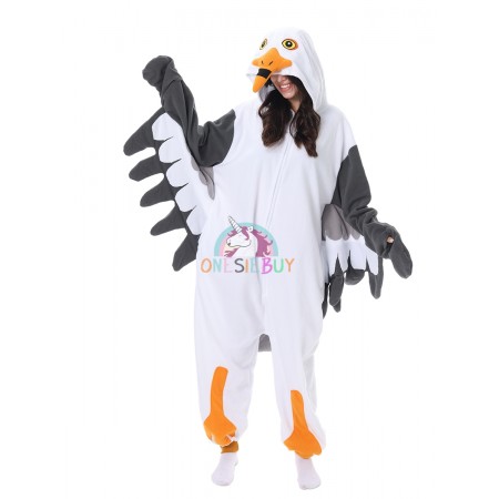 Seagull Costume Onesie Halloween Easy Cosplay Outfit Pajamas For Adults