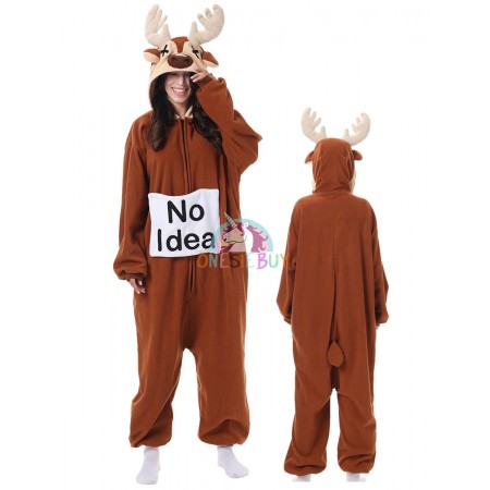 "No Idea" Costume Onesie Halloween Costumes Idea Easy Cosplay Outfit Pajamas For Adults