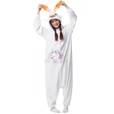 Adult Scorbunny Costume Onesie Pajamas Loungewear Party Suit Outfit for Women & Men