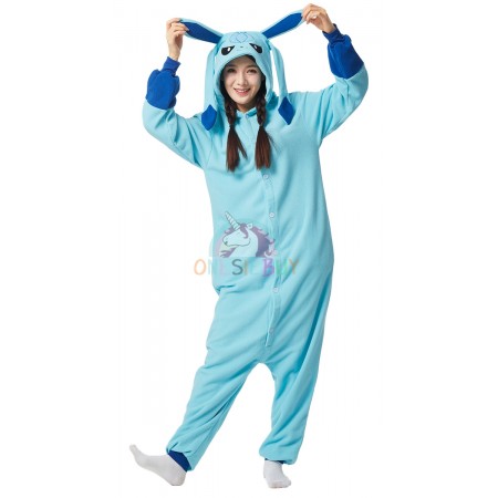 Adult Glaceon Costume Onesie Pajamas Loungewear Party Suit Outfit for Women & Men