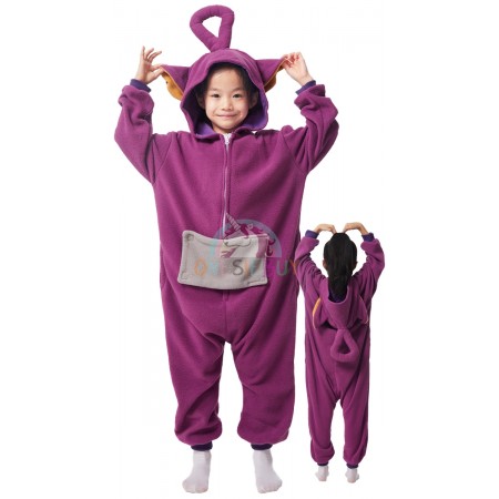 Kids Teletubbies Tinky-Winky Costume Onesie Pajamas Loungewear Party Suit Outfit for Girls & Boys