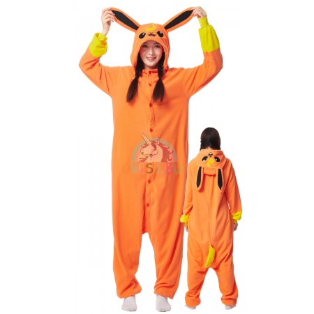 Adult Flareon Costume Onesie Pajamas Loungewear Cosplay Party Suit Outfit for Women & Men