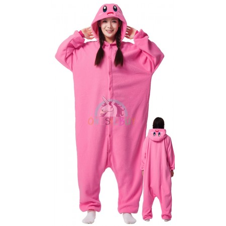 Adult Kirby Costume Onesie Pajamas Loungewear Cosplay Party Suit Outfit for Women & Men