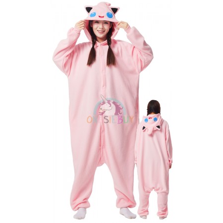 Adult Jigglypuff Costume Onesie Pajamas Loungewear Cosplay Party Suit Outfit for Women & Men