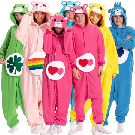 Group Halloween Costumes Care Bears Grumpy & Love-a-lot & Bedtime & Funshine & Cheer& Good Luck Bear Costume Onesie Cosplay Party Suit