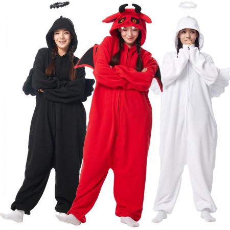 Adult Angle & Dark Angel & Demon Costume Onesie Group Costumes For 3 Cosplay Party Suit Outfit for Women & Men
