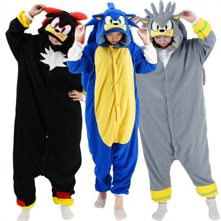 Sonic the Hedgehog Costume Onesie Adult & Teens Halloween Party Wear Outfit Jumpsuit