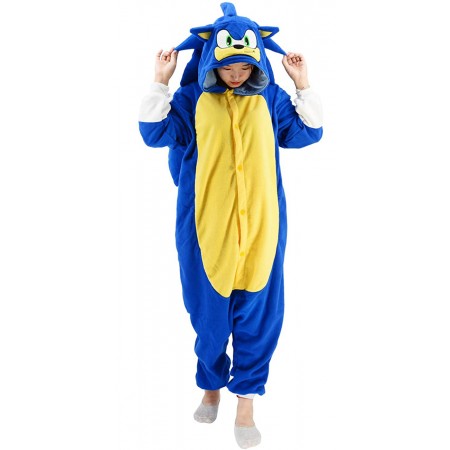 Sonic the Hedgehog Onesie Costume Halloween Party Wear Outfit for Adults & Teens