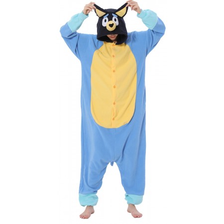 Blue Dog Costume Onesie Halloween Suit for Unisex Adults & Teens