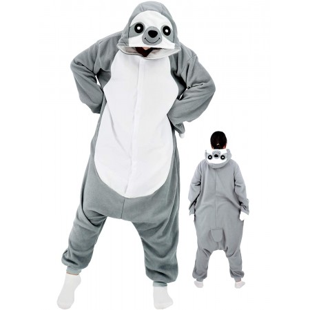 Adult Sloth Onesie Halloween Costume Outfit For Women & Men