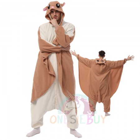 Mens Flying Squirrel Onesie Halloween Costumes Outfit Unisex