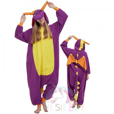 Purple Dragon Onesie For Adult Animal Costumes For Women & Men