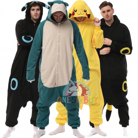 Pokemon Pikachu & Umbreon & Espeon & Snorlax Onesie For Adult Animal Costumes Women & Men