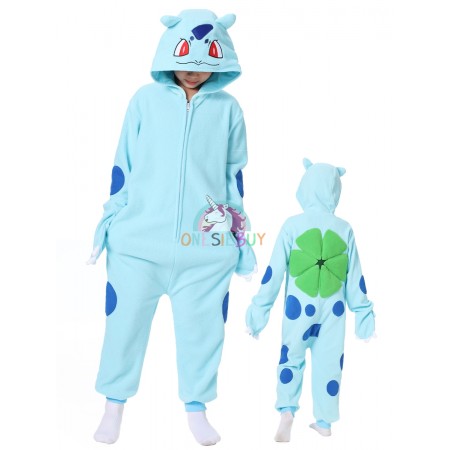 Kids Pokemon Bulbasaur Costume Onesie Holiday Easy Cosplay Costumes for Child