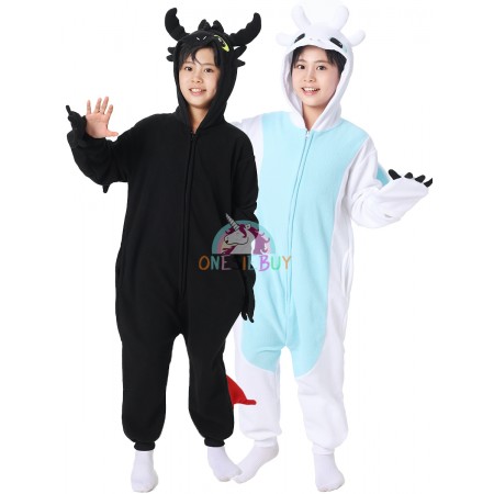 Kids Toothless & Light Fury Costume Onesie Holiday Easy Cosplay Costumes for Child
